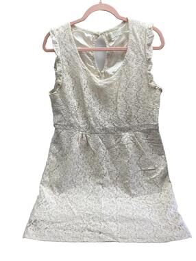 Women's Formal White Plus Size Dress, Elegant Round Neck Sleeveless Summer Dress